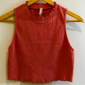 Free People Movement Courage Crop Top Red Clay Size Large.